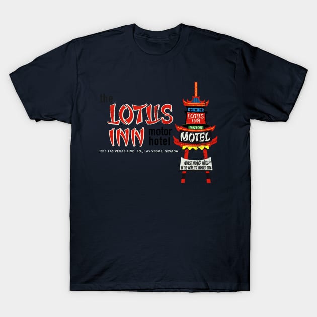 Vintage Lotus Inn Motel Las Vegas T-Shirt by StudioPM71